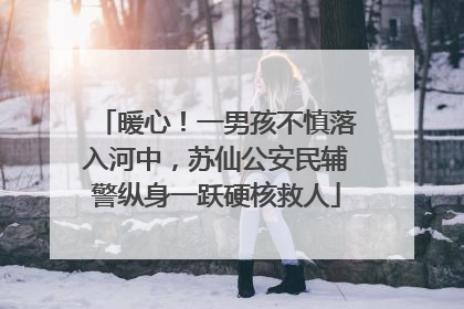 暖心！一男孩不慎落入河中，苏仙公安民辅警纵身一跃硬核救人