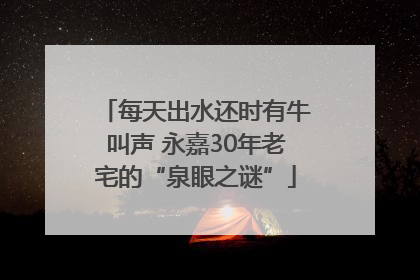 每天出水还时有牛叫声 永嘉30年老宅的“泉眼之谜”