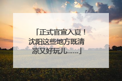 正式官宣入夏！沈阳这些地方既清凉又好玩儿……