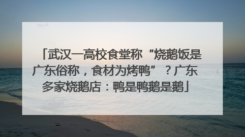 武汉一高校食堂称“烧鹅饭是广东俗称，食材为烤鸭”？广东多家烧鹅店：鸭是鸭鹅是鹅