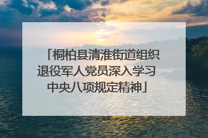 桐柏县清淮街道组织退役军人党员深入学习中央八项规定精神