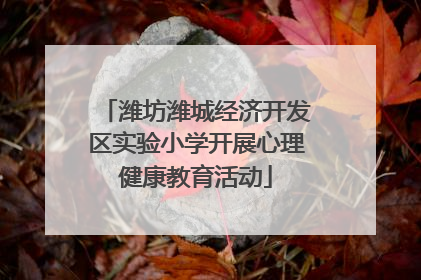 潍坊潍城经济开发区实验小学开展心理健康教育活动