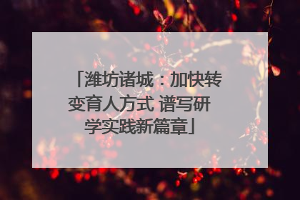 潍坊诸城：加快转变育人方式 谱写研学实践新篇章