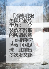 潘粤明炮轰国足教练伊万：一个装傻不辞职的所谓教练，你指望它拯救中国足球！此前曾多次发文评价国足