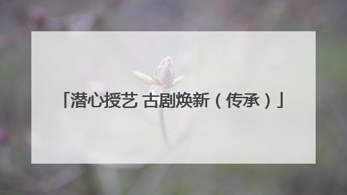 潜心授艺 古剧焕新（传承）