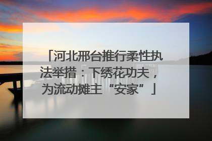 河北邢台推行柔性执法举措：下绣花功夫，为流动摊主“安家”