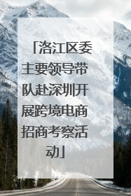 洛江区委主要领导带队赴深圳开展跨境电商招商考察活动