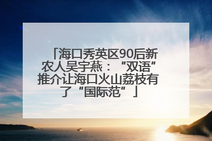 海口秀英区90后新农人吴宇燕：“双语”推介让海口火山荔枝有了“国际范”