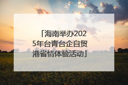 海南举办2025年台青台企自贸港省情体验活动