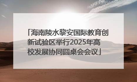 海南陵水黎安国际教育创新试验区举行2025年高校发展协同圆桌会会议