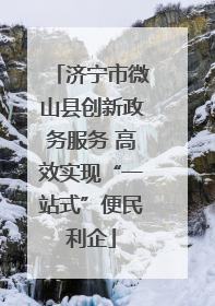 济宁市微山县创新政务服务 高效实现“一站式”便民利企