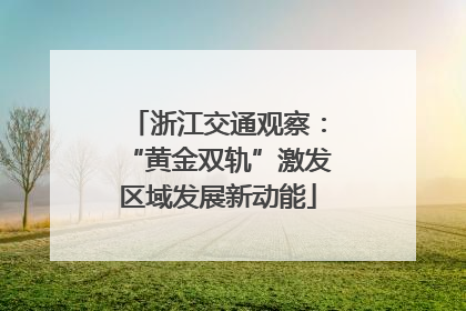 浙江交通观察：“黄金双轨”激发区域发展新动能