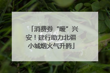 消费券“暖”兴安！建行助力北疆小城烟火气升腾