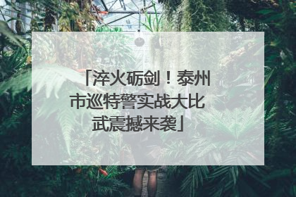 淬火砺剑！泰州市巡特警实战大比武震撼来袭