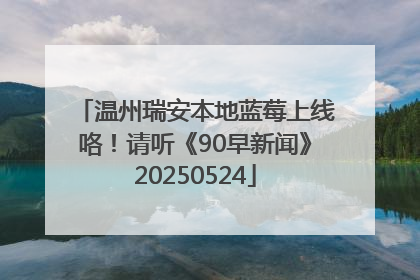 温州瑞安本地蓝莓上线咯！请听《90早新闻》20250524