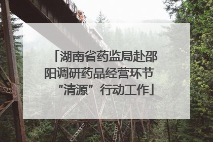 湖南省药监局赴邵阳调研药品经营环节“清源”行动工作