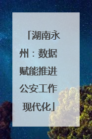 湖南永州：数据赋能推进公安工作现代化