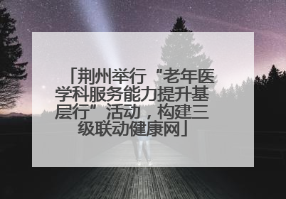 荆州举行“老年医学科服务能力提升基层行”活动，构建三级联动健康网