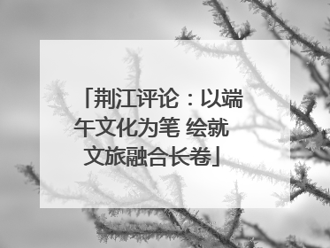 荆江评论：以端午文化为笔 绘就文旅融合长卷