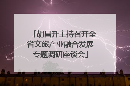 胡昌升主持召开全省文旅产业融合发展专题调研座谈会