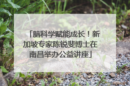 脑科学赋能成长！新加坡专家陈锐斐博士在南昌举办公益讲座
