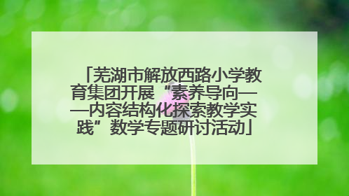 芜湖市解放西路小学教育集团开展“素养导向——内容结构化探索教学实践”数学专题研讨活动
