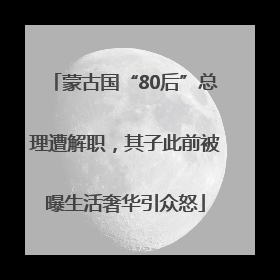 蒙古国“80后”总理遭解职，其子此前被曝生活奢华引众怒