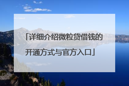 详细介绍微粒贷借钱的开通方式与官方入口