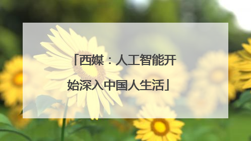 西媒：人工智能开始深入中国人生活