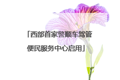 西部首家警顺车驾管便民服务中心启用