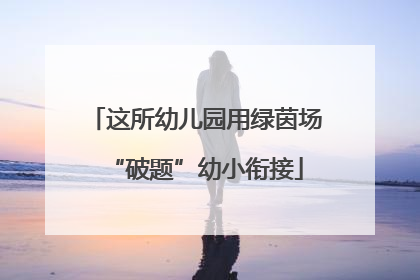 这所幼儿园用绿茵场“破题”幼小衔接