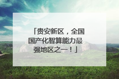 贵安新区，全国国产化智算能力最强地区之一！