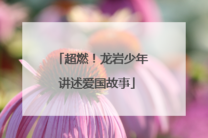 超燃！龙岩少年讲述爱国故事