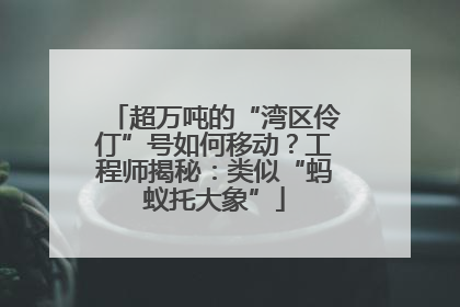 超万吨的“湾区伶仃”号如何移动？工程师揭秘：类似“蚂蚁托大象”
