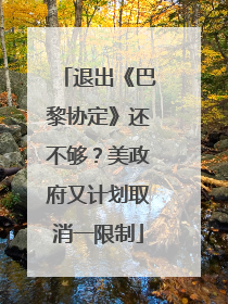 退出《巴黎协定》还不够？美政府又计划取消一限制