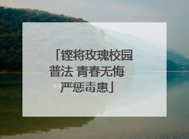 铿将玫瑰校园普法 青春无悔严惩毒患