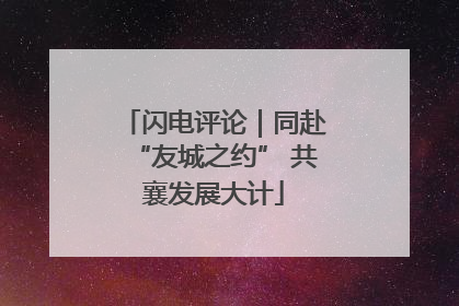 闪电评论｜同赴“友城之约” 共襄发展大计