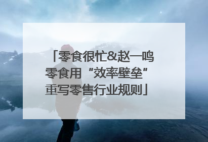 零食很忙&赵一鸣零食用“效率壁垒”重写零售行业规则