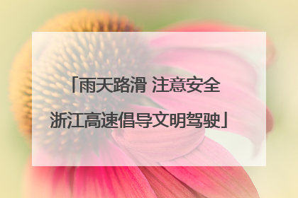 雨天路滑 注意安全 浙江高速倡导文明驾驶