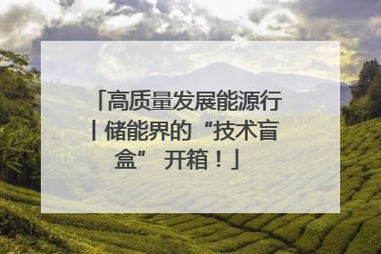 高质量发展能源行丨储能界的“技术盲盒” 开箱！
