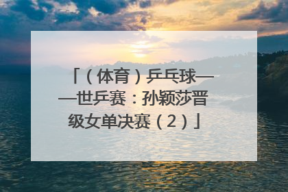 （体育）乒乓球——世乒赛：孙颖莎晋级女单决赛（2）