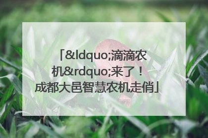 “滴滴农机”来了！成都大邑智慧农机走俏