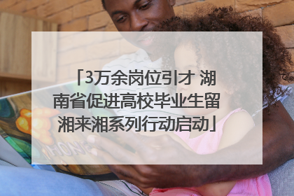 3万余岗位引才 湖南省促进高校毕业生留湘来湘系列行动启动