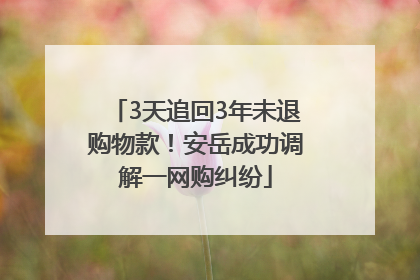 3天追回3年未退购物款！安岳成功调解一网购纠纷
