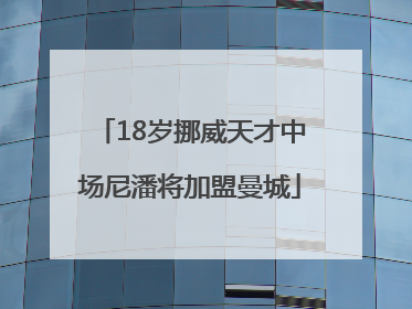 18岁挪威天才中场尼潘将加盟曼城