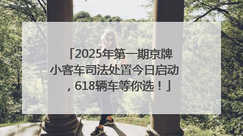 2025年第一期京牌小客车司法处置今日启动，618辆车等你选！
