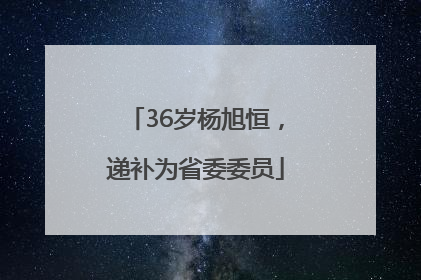 36岁杨旭恒，递补为省委委员