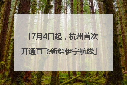 7月4日起，杭州首次开通直飞新疆伊宁航线