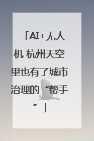 AI+无人机 杭州天空里也有了城市治理的“帮手”