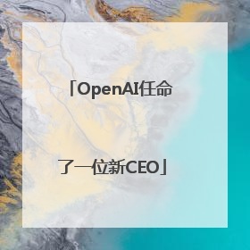 OpenAI任命了一位新CEO
